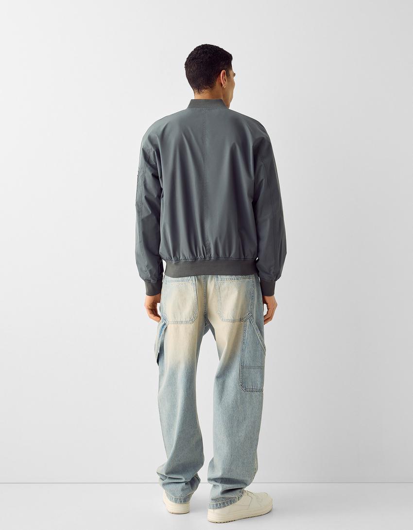 Blusão bomber leve-Cinzento-escuro-1