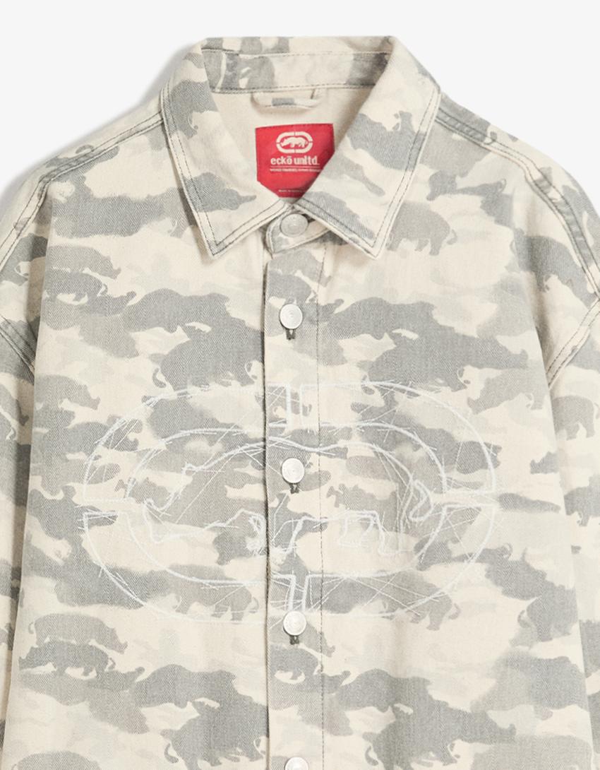 Košile oversize Ecko Unltd s potiskem-Tmavě šedá
