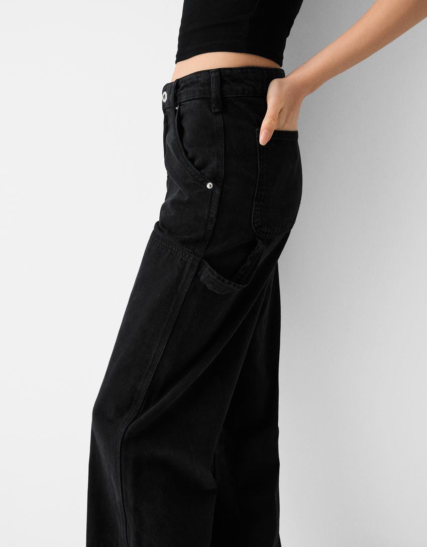 Twill carpenter pants-Grey-3