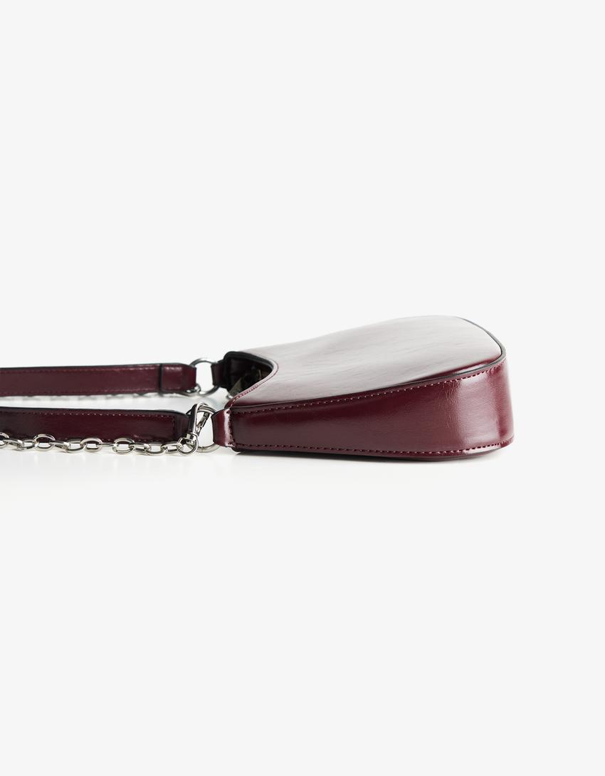 Mini sac demi-lune-Bordeaux-1