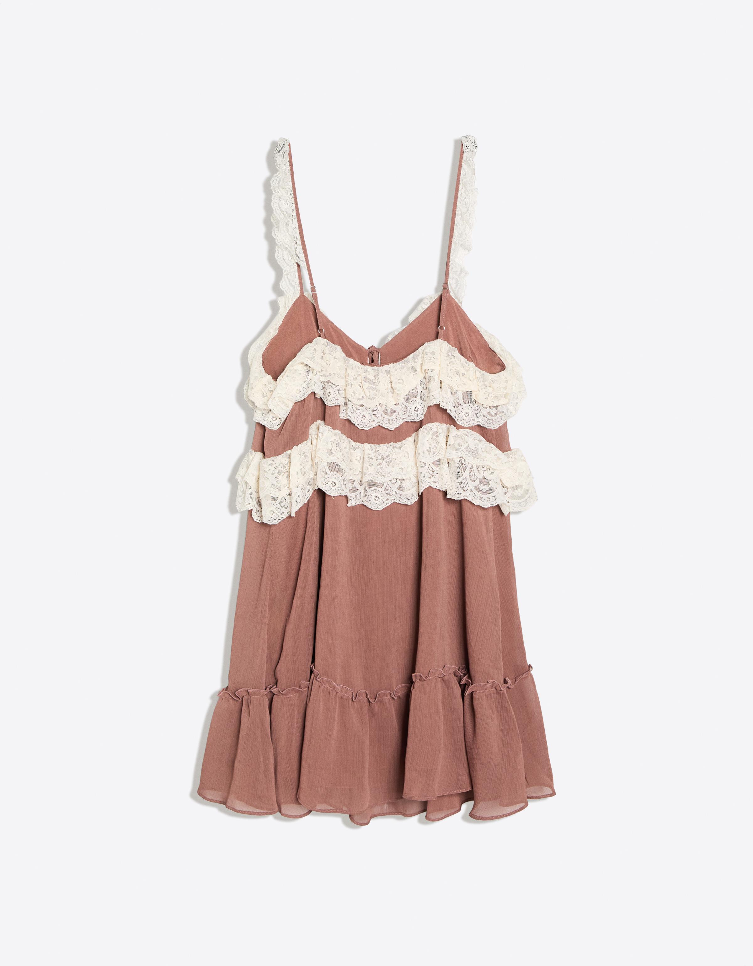 Romantic mini dress with lace straps — 0-135