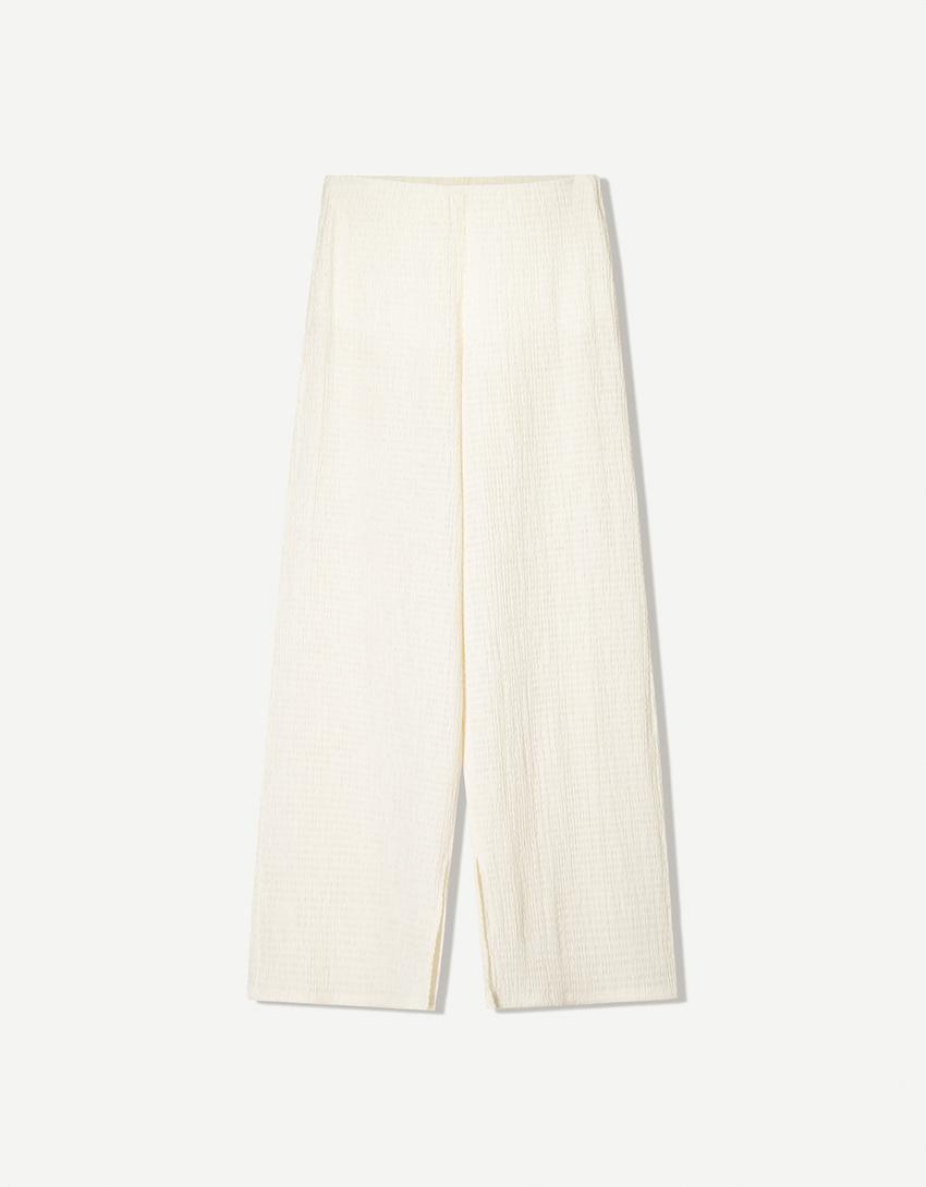 Pantalón wide leg textura-Rosa-3