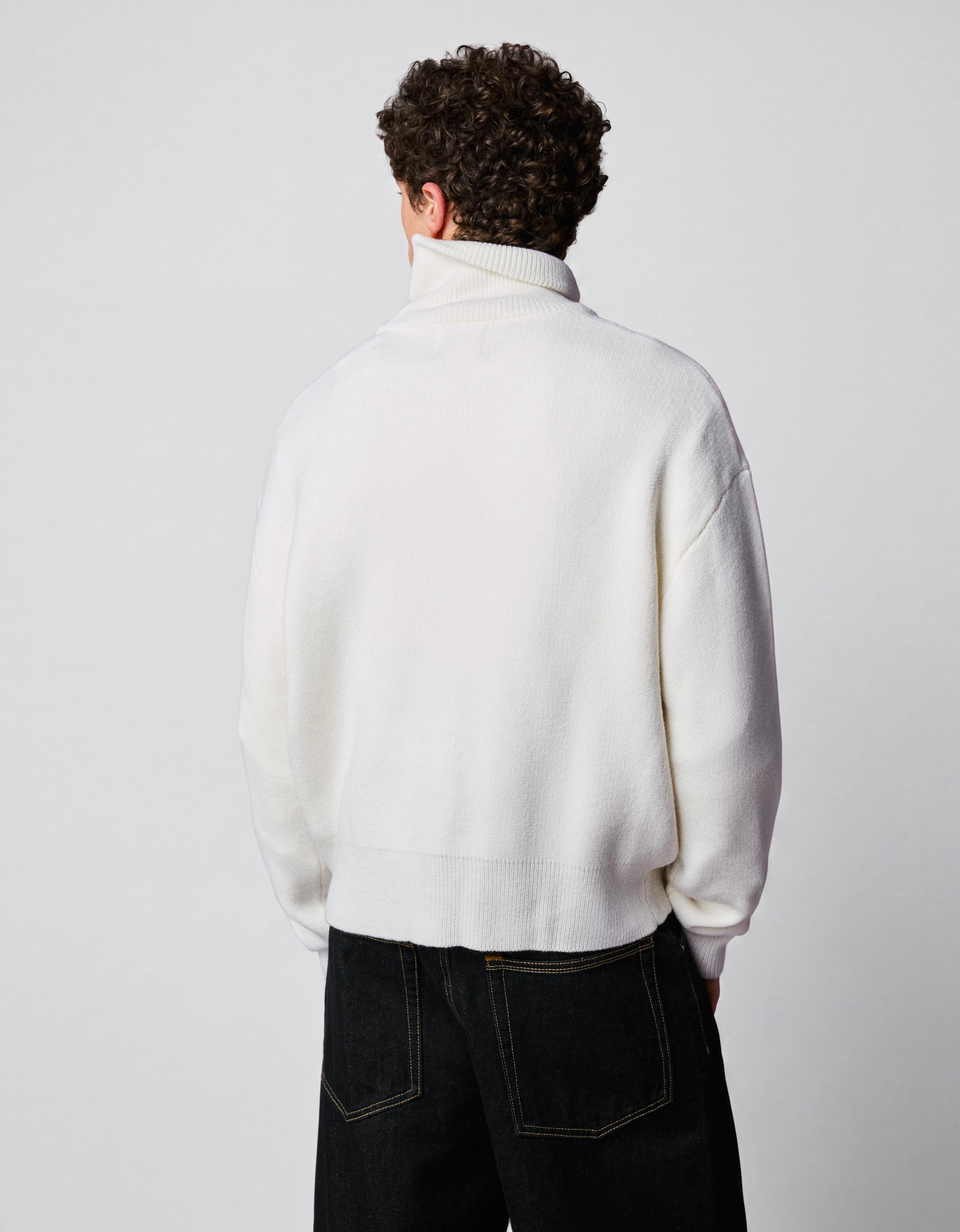 Boxy knit zip jacket — Off white
