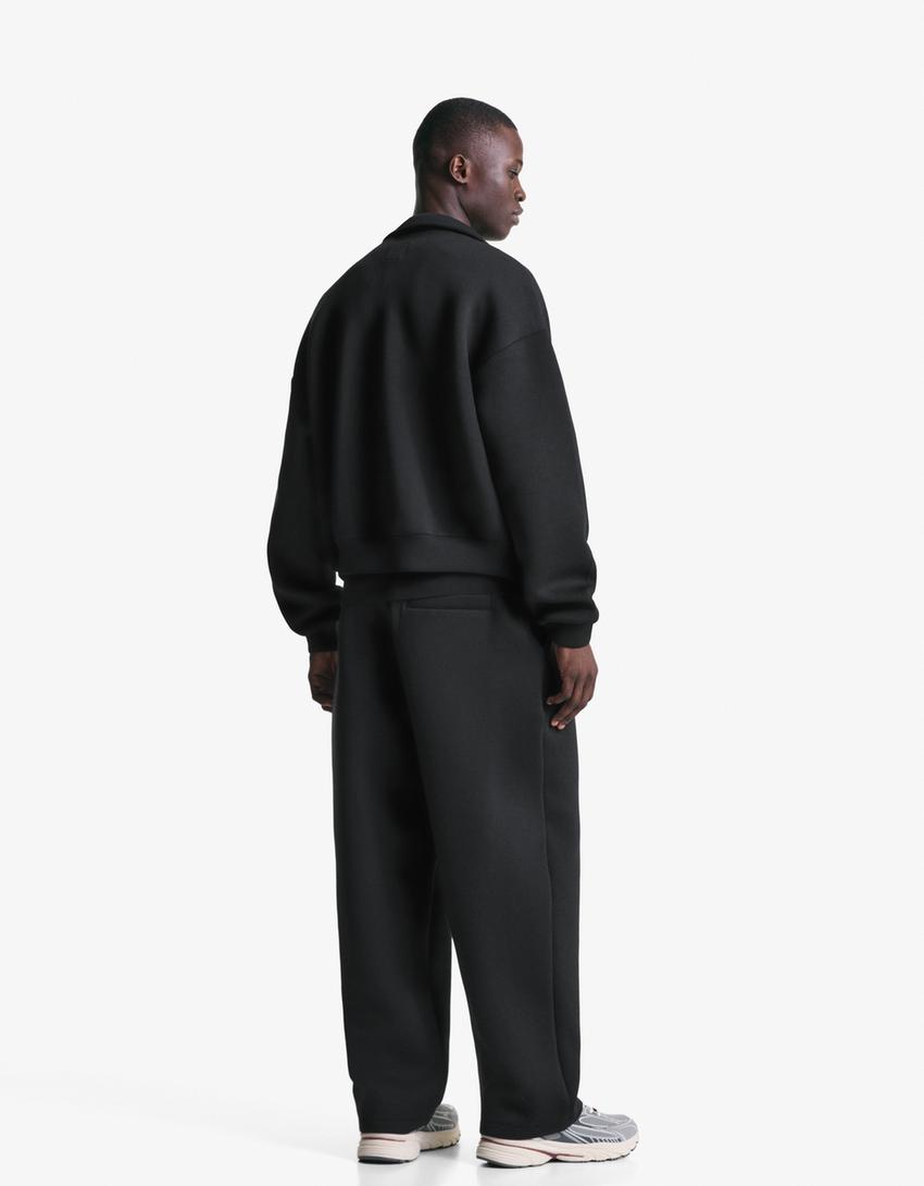 Technical trousers with darts-Black-1