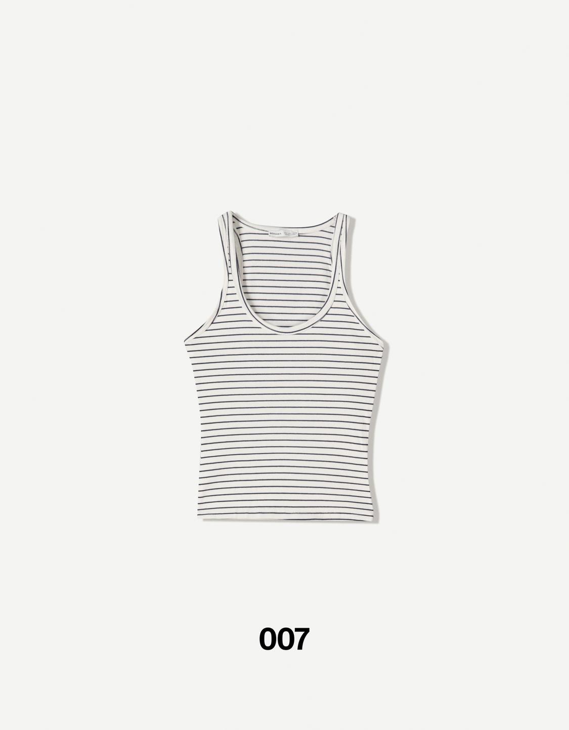 Sleeveless ribbed T-shirt