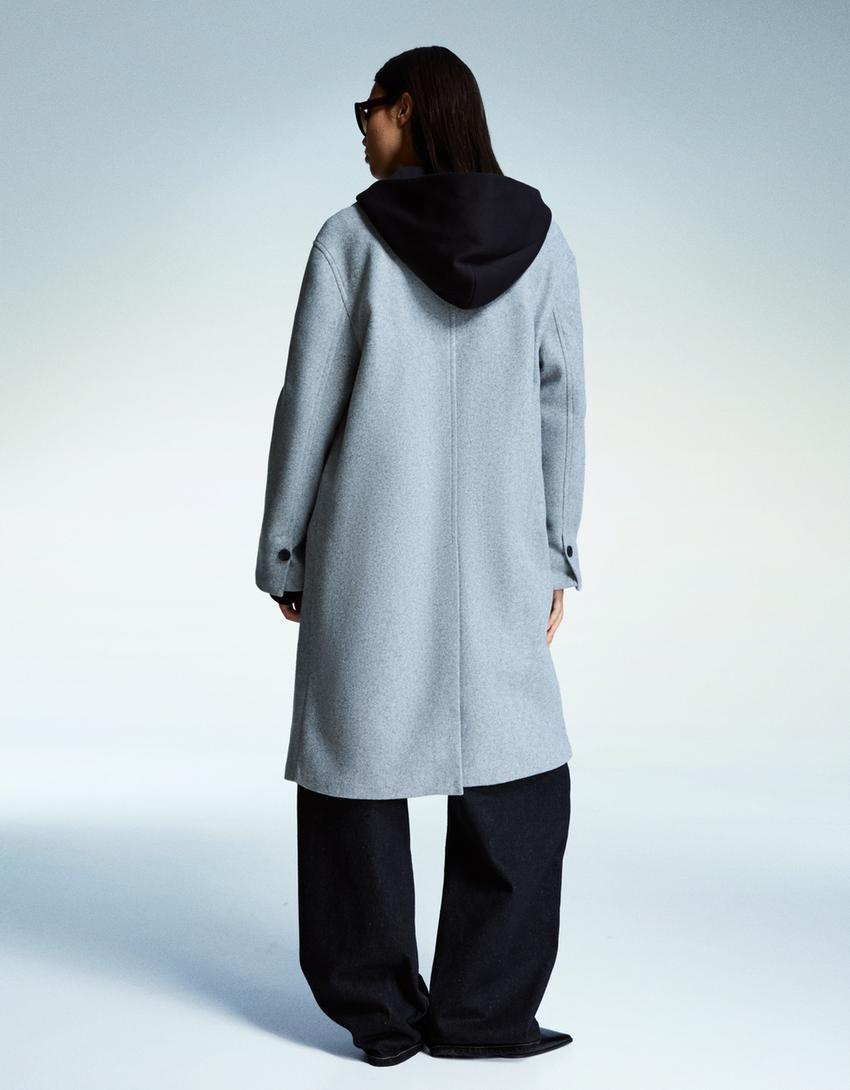 Casaco longo soft touch-Cinza