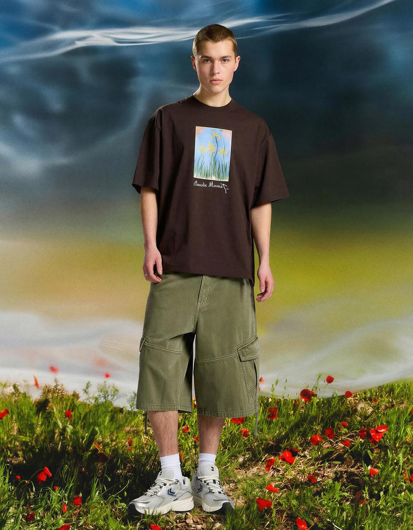 Claude Monet Les Iris Jaunes short sleeve T-shirt-Brown