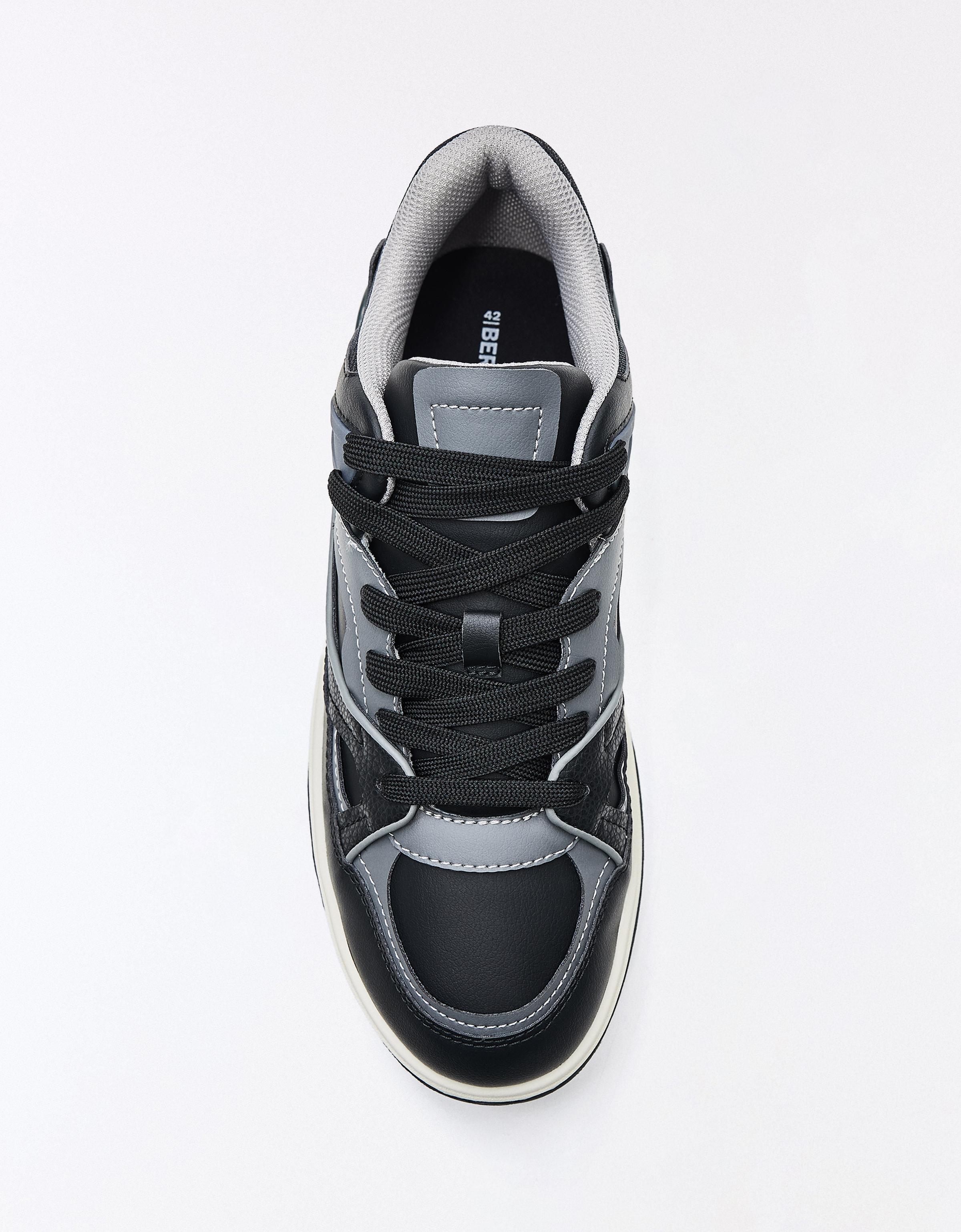 Chunky panelled trainers — BLACK
