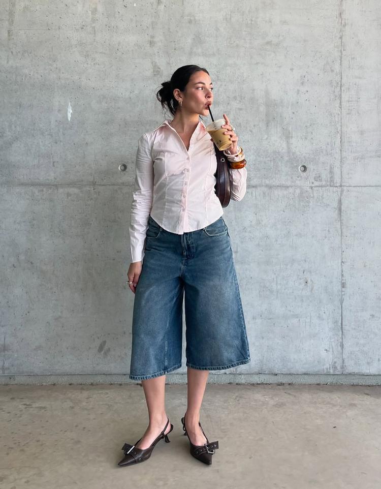 Bermuda baggy fit denim jort