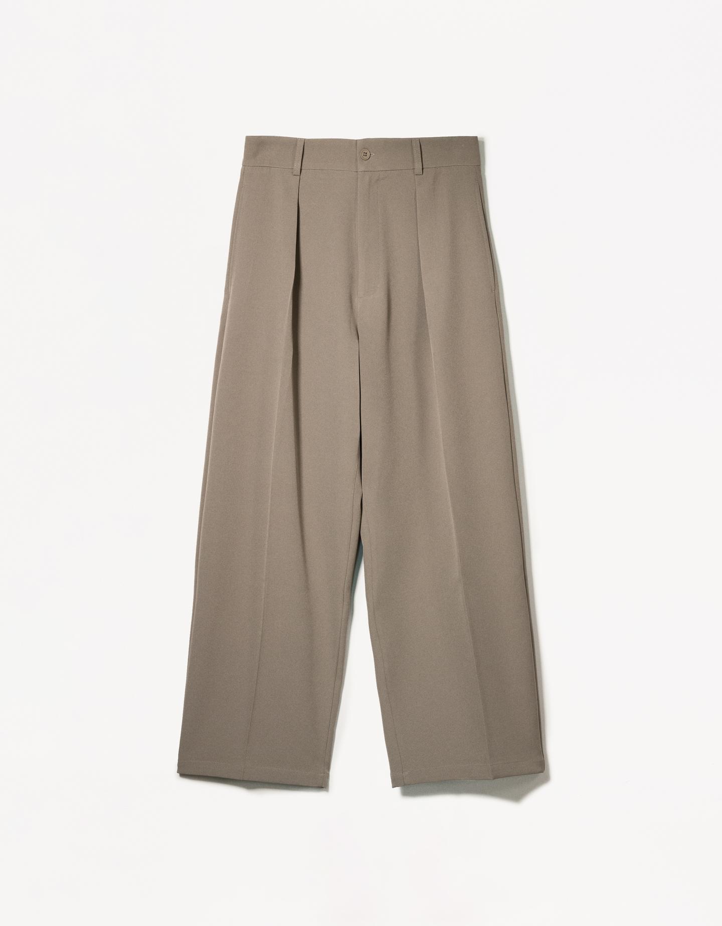 Bershka Pantalón Tailoring Super Baggy Hombre 34 Visón