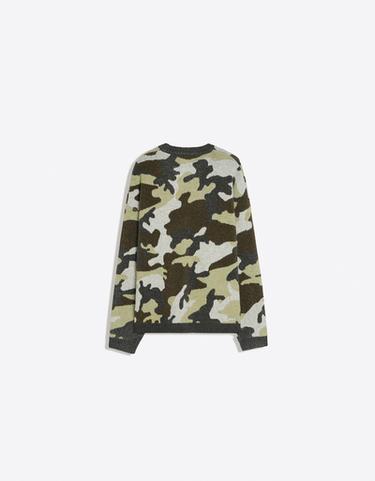 Oversize round neck print jumper — Brown 6