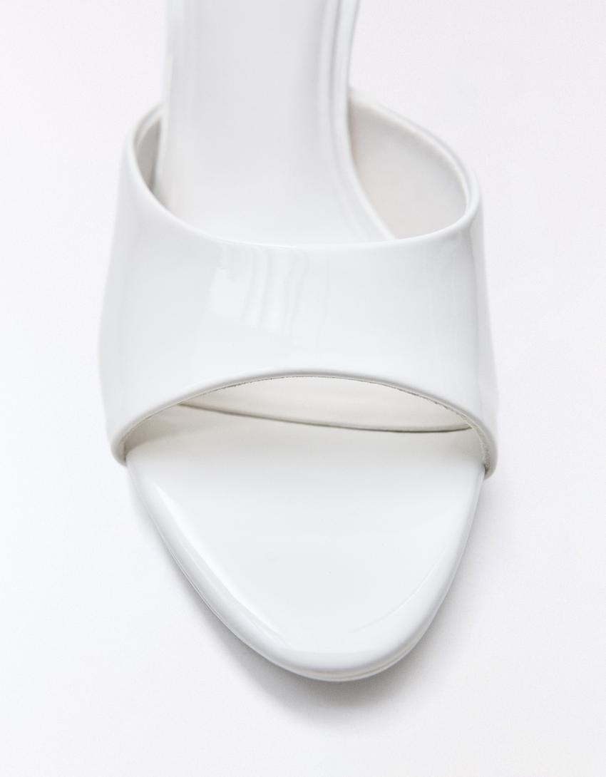 Heeled mules-WHITE