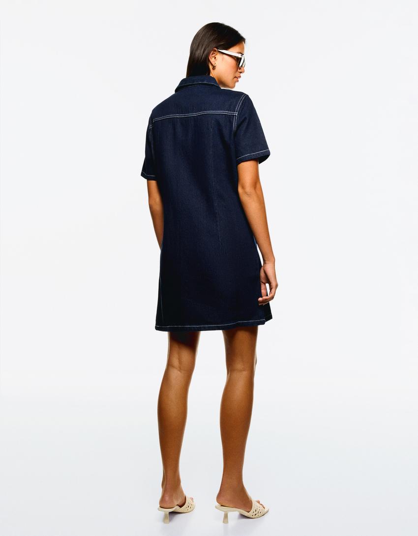 Vestido denim camisero-Marino-2