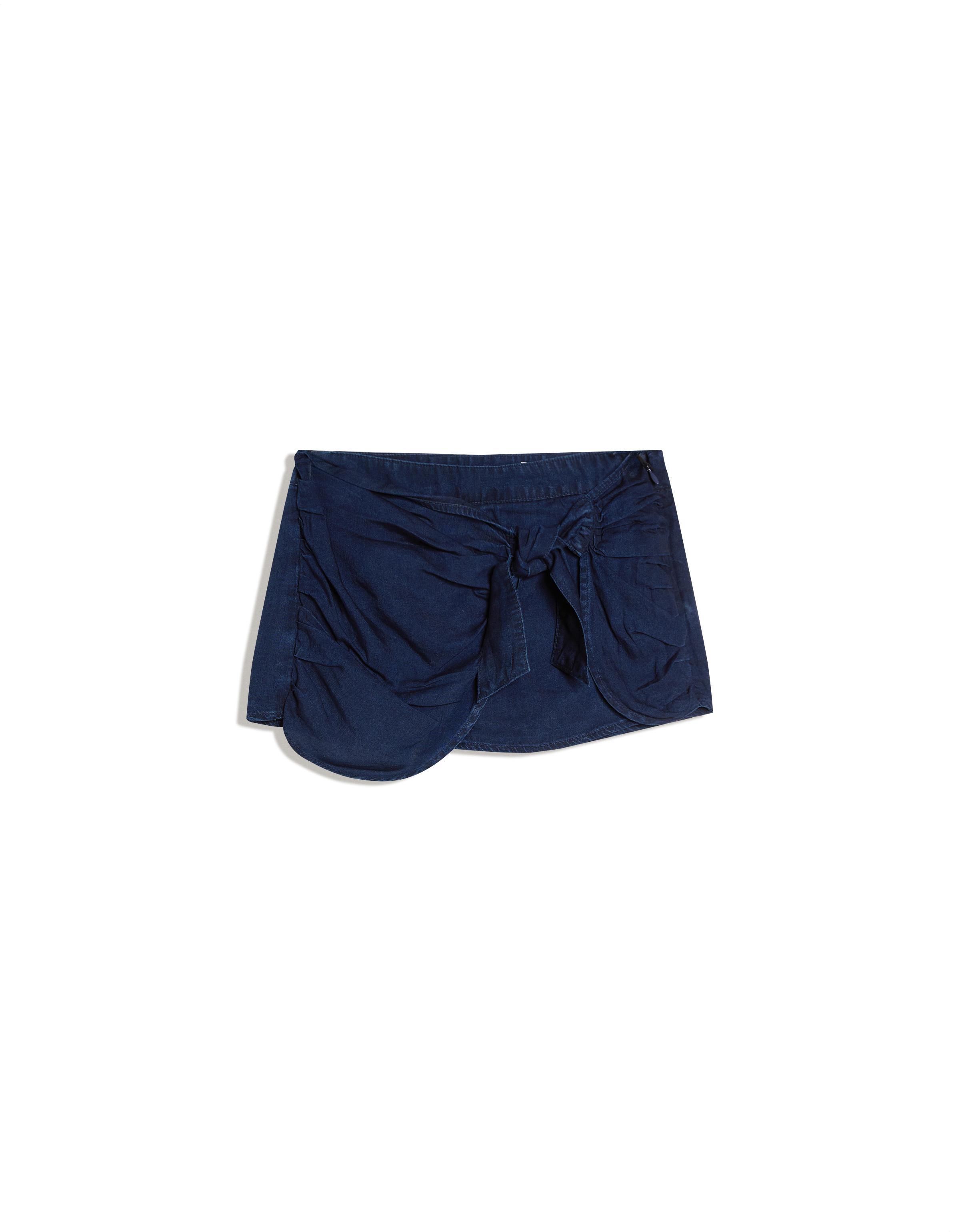 Denim mini skort