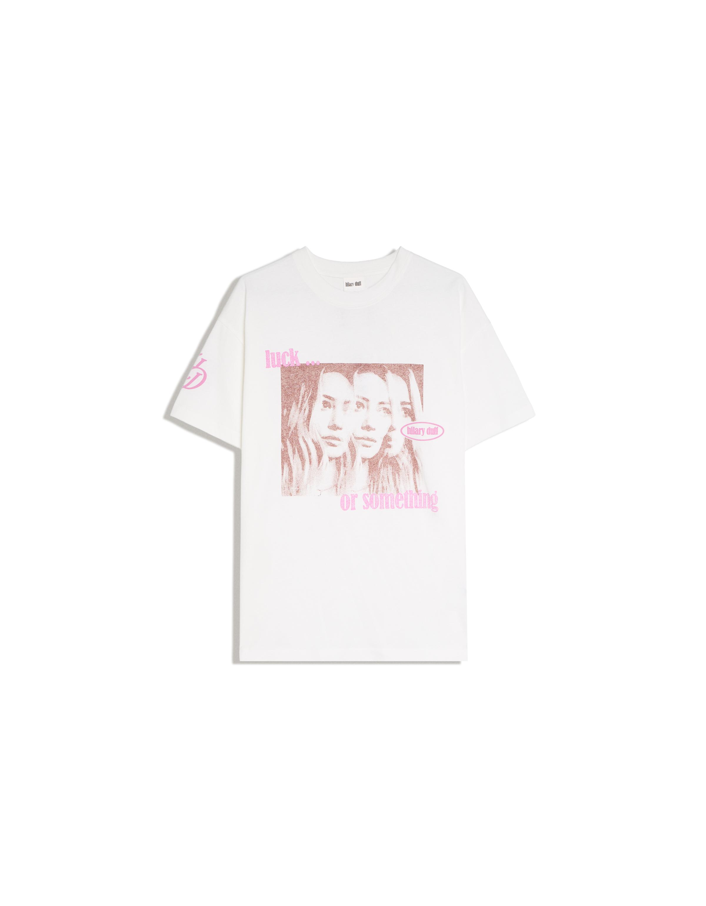 HILARY DUFF oversize short sleeve T-shirt — Off white