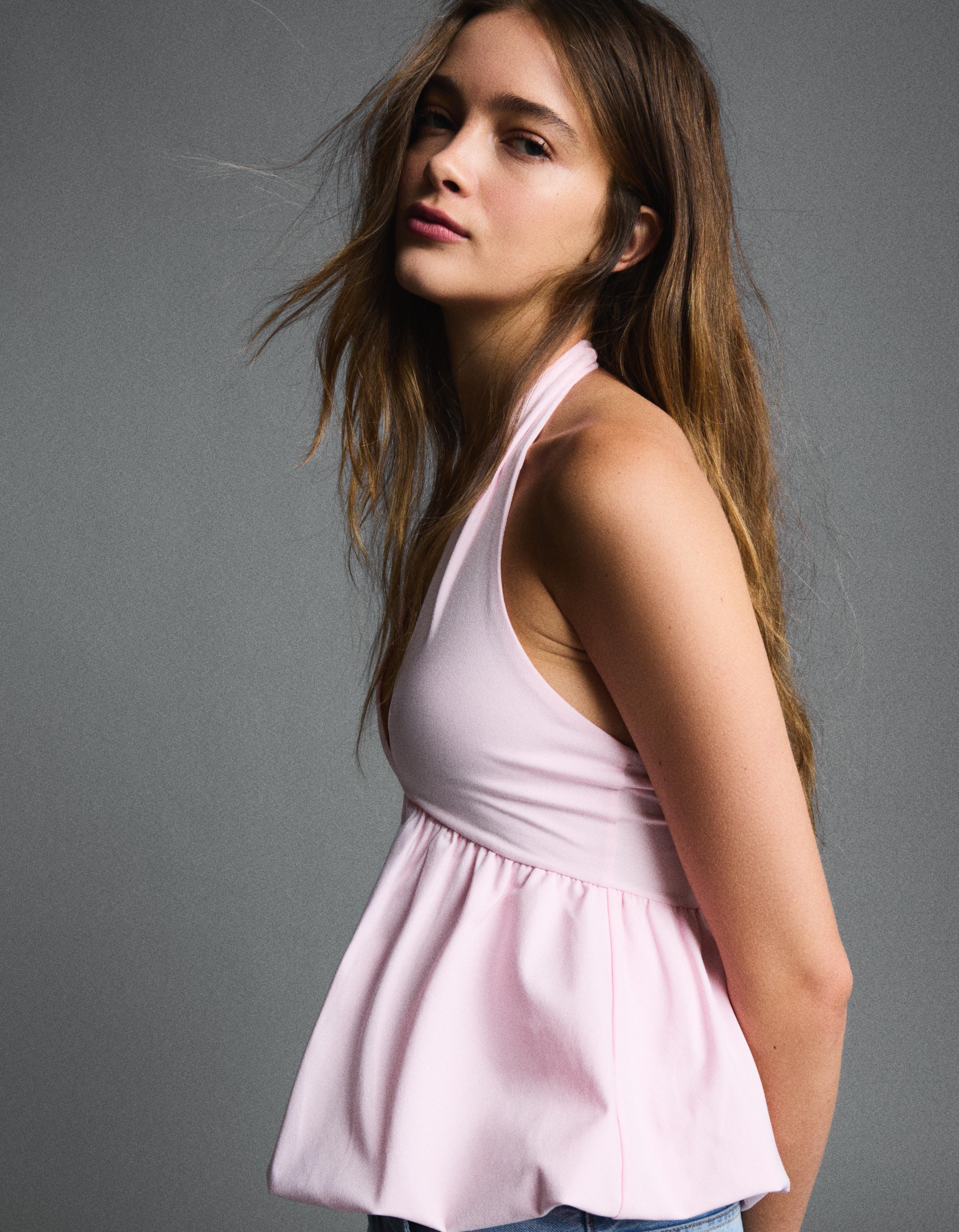 Balon efektli halter top - Görsel 12