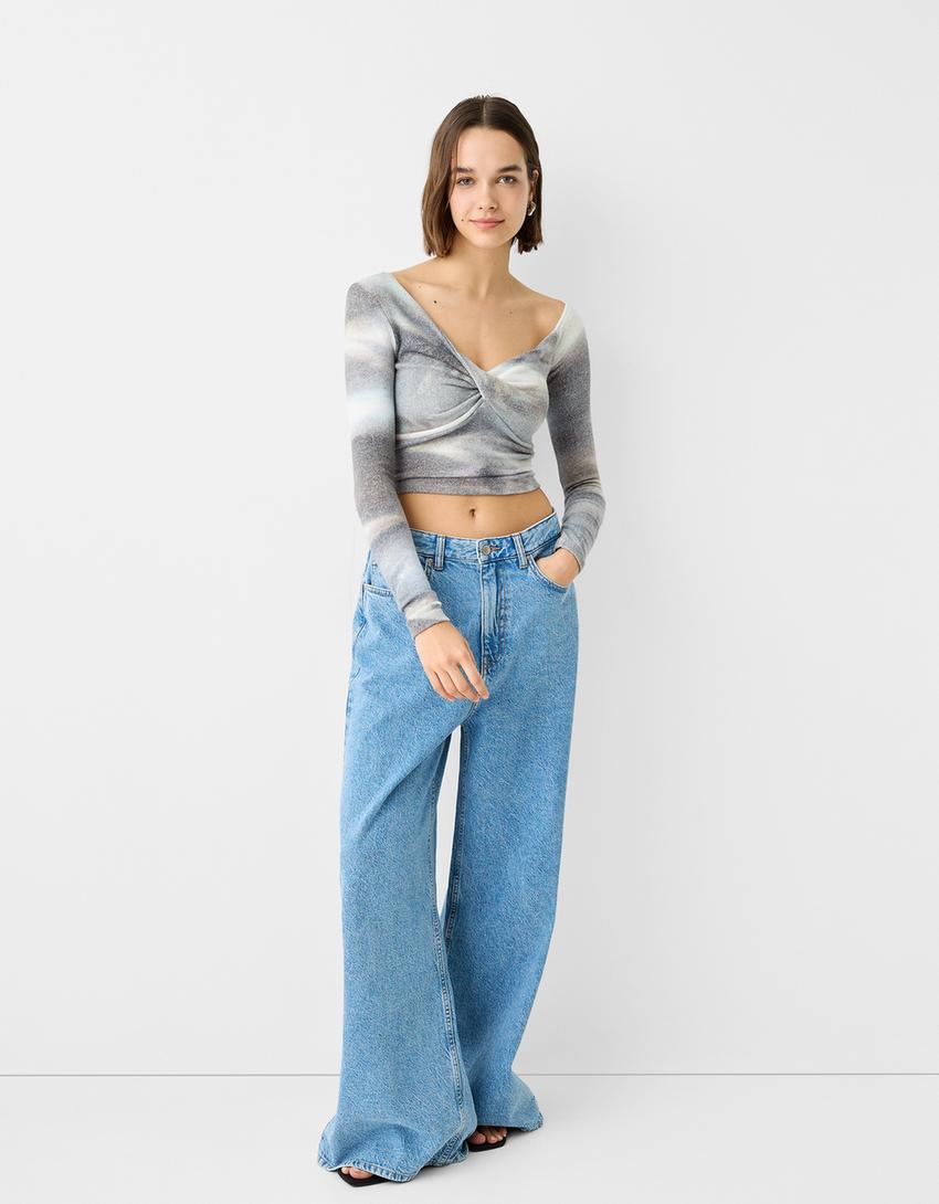 Knotted sweater-Light blue-3