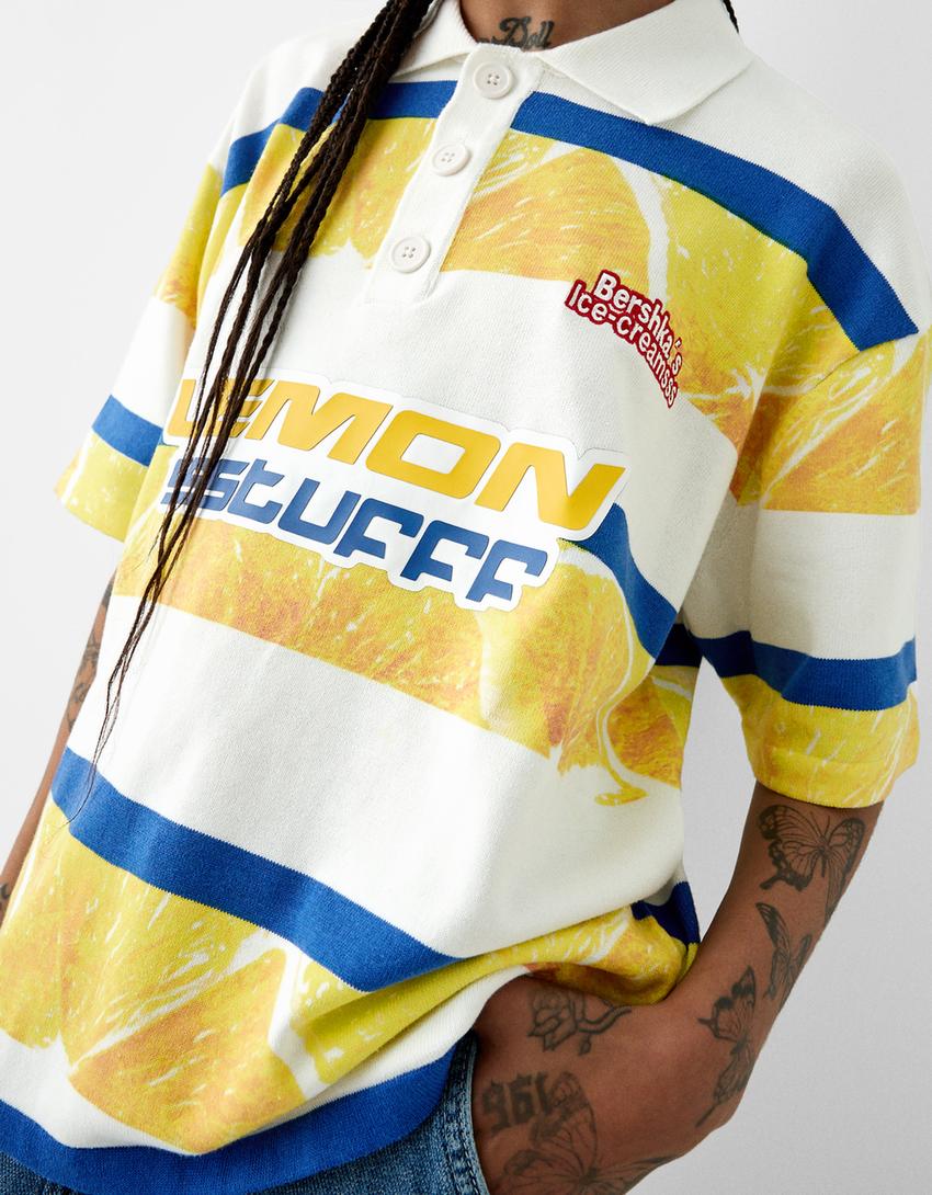 T-shirt polo BERSSSHKA X SSSTUFFF imprimé-Vert-5