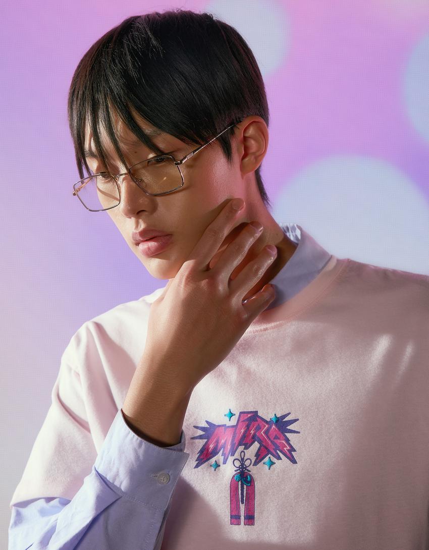 KPop Demon Hunters Huntr/x short sleeve print T-shirt-Pink