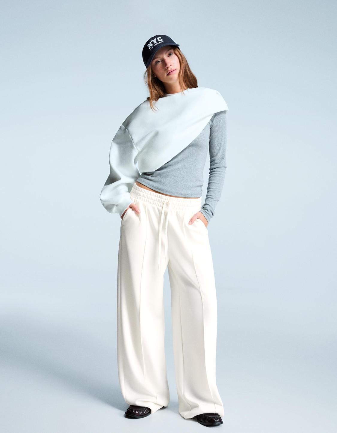 Yumuşak wide leg pantolon