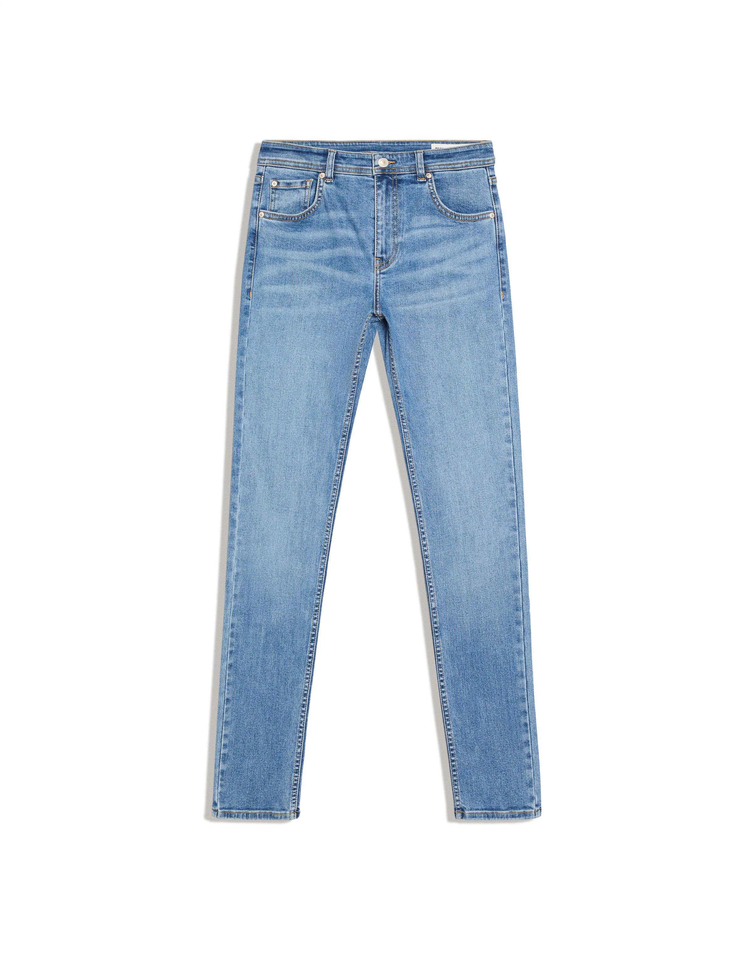 High-waist skinny jeans — Light blue