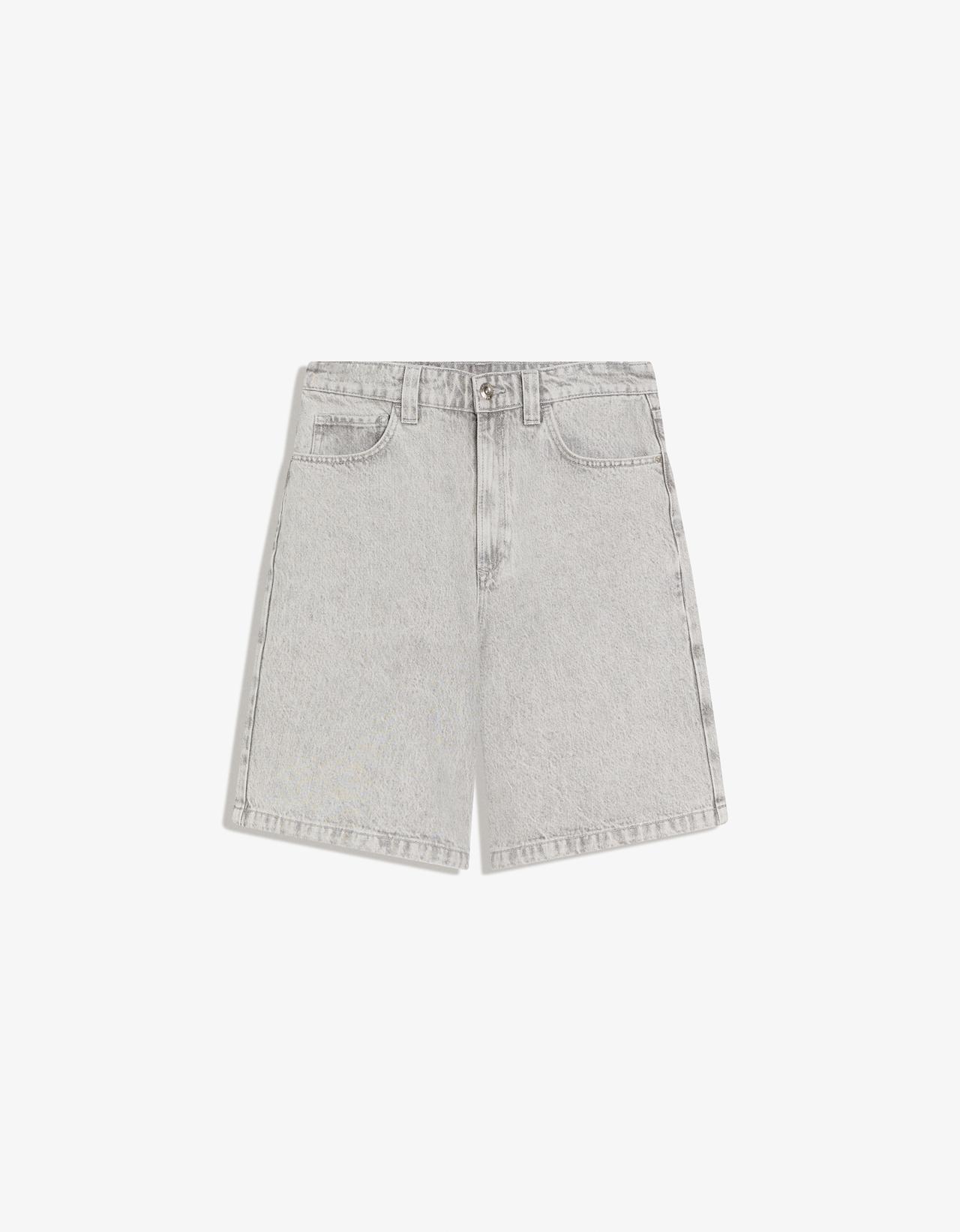 Baggy denim Bermuda shorts — Grey