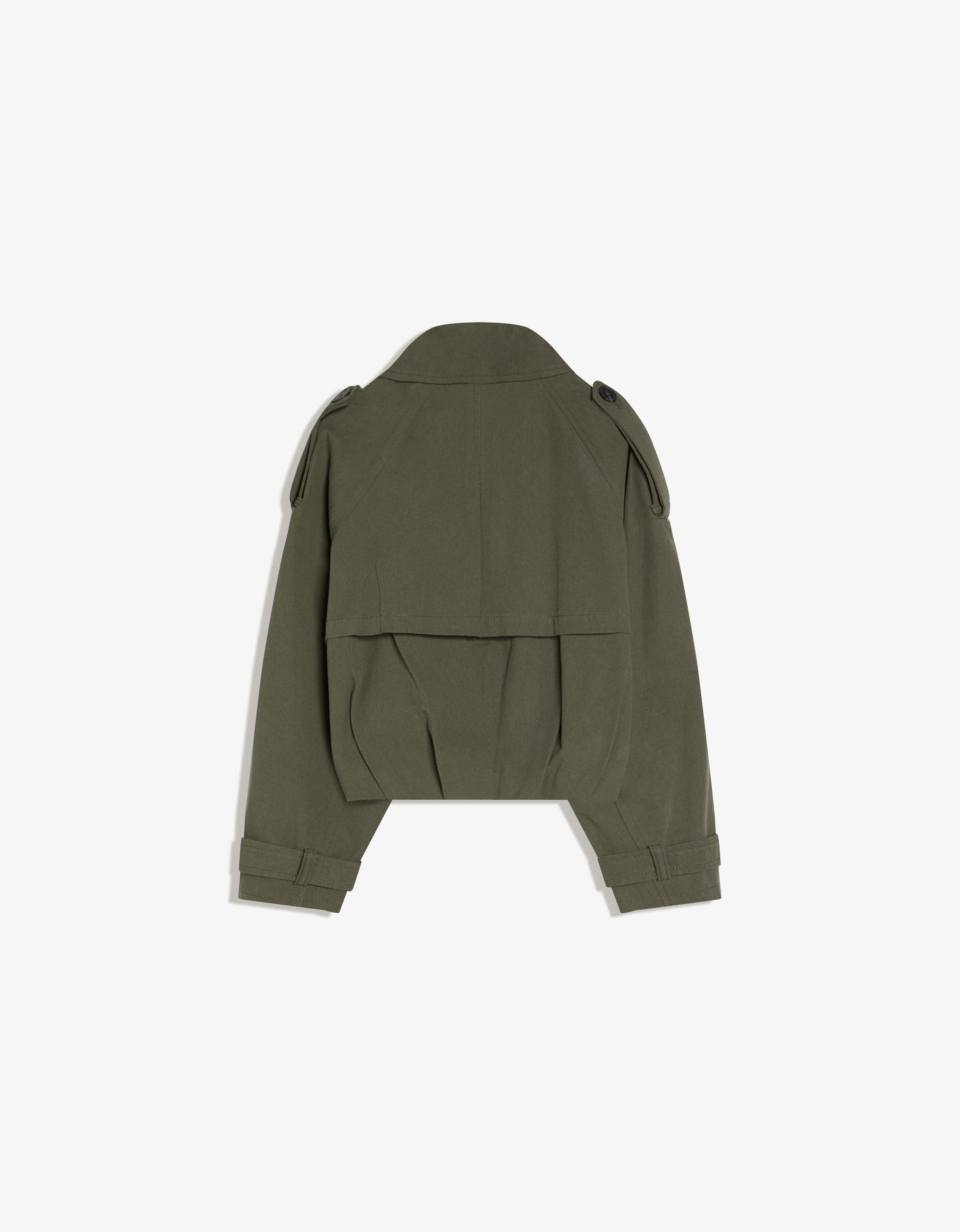 Balloon effect cropped trench coat — Khaki