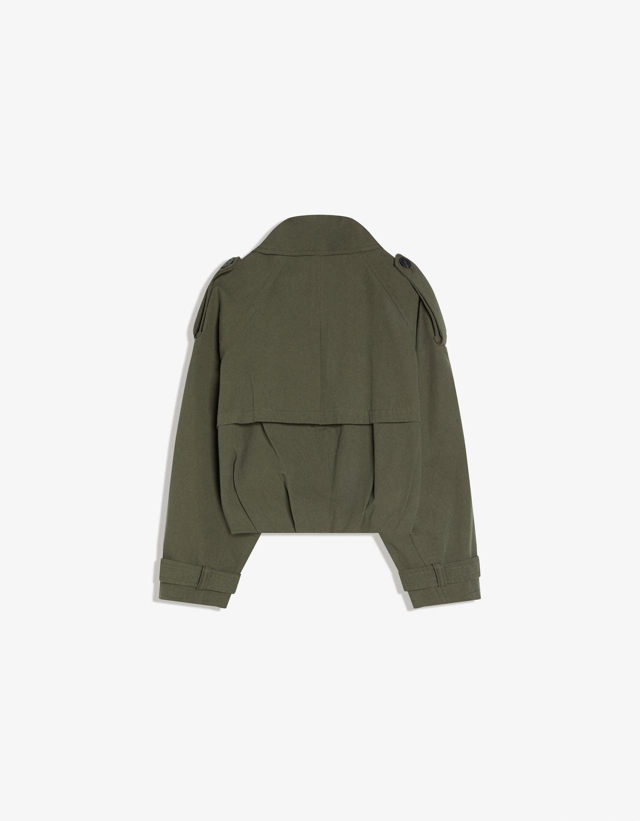 Balloon effect cropped trench coat — Khaki