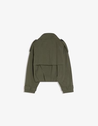 Balloon effect cropped trench coat — Khaki 6