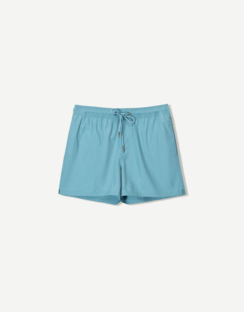 Plain swimming trunks-Turquoise