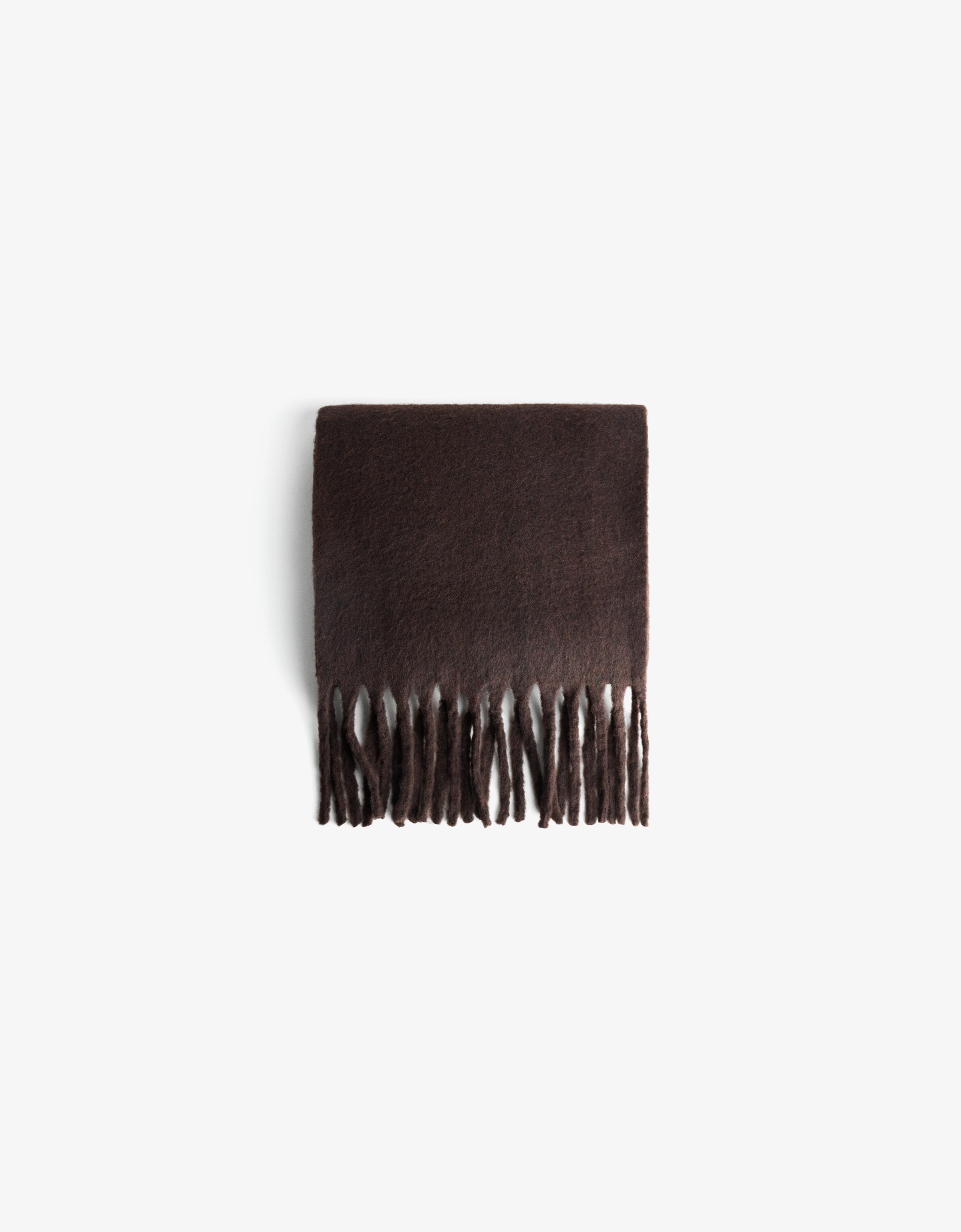 Solid-coloured scarf — Brown
