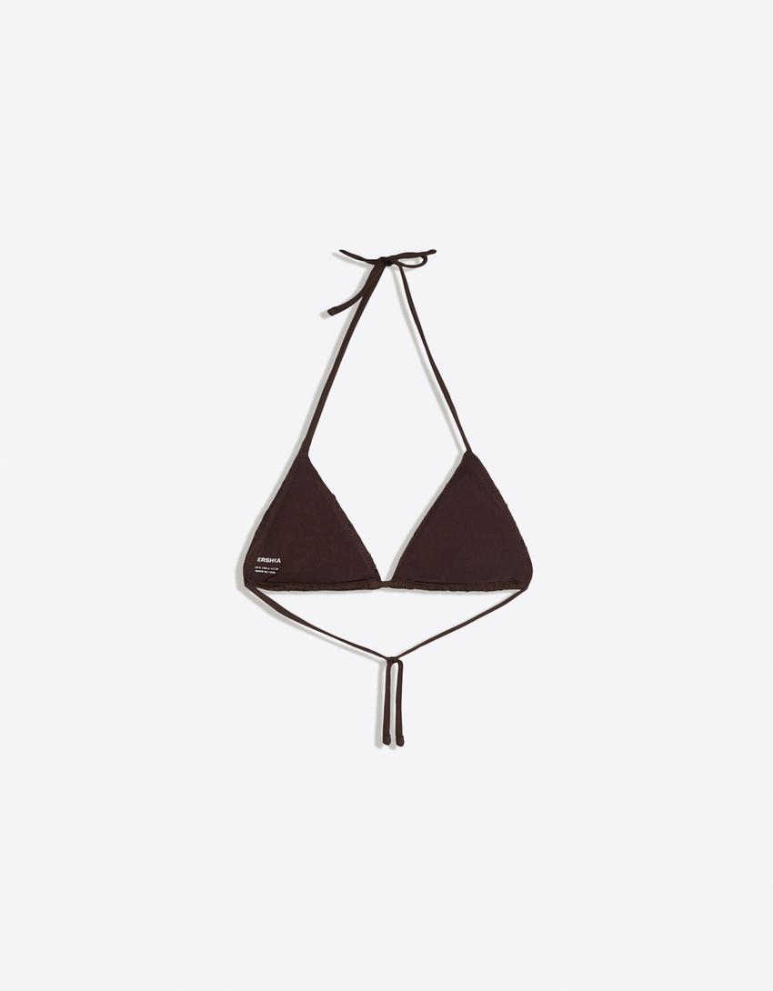 Pullu üçgen bikini üstü - Görsel 6