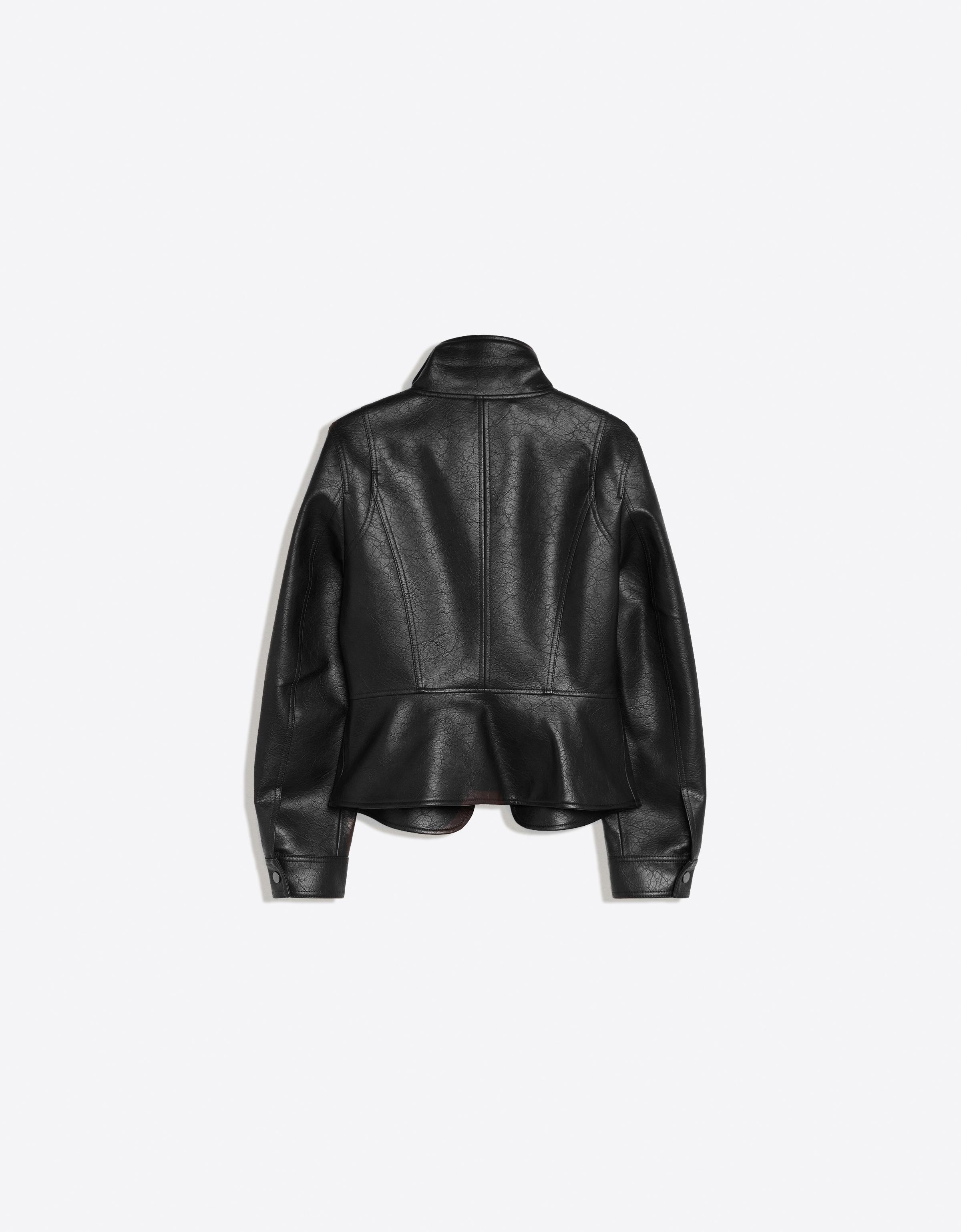 Bershka Peplum suni deri ceket görsel 8