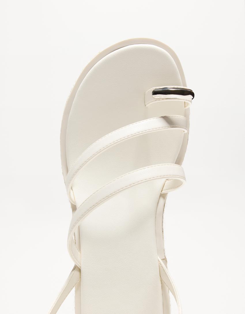 Jute platform sandals-WHITE-3