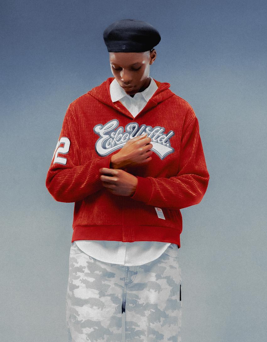 Ecko Unltd boxy corduroy overshirt-Red