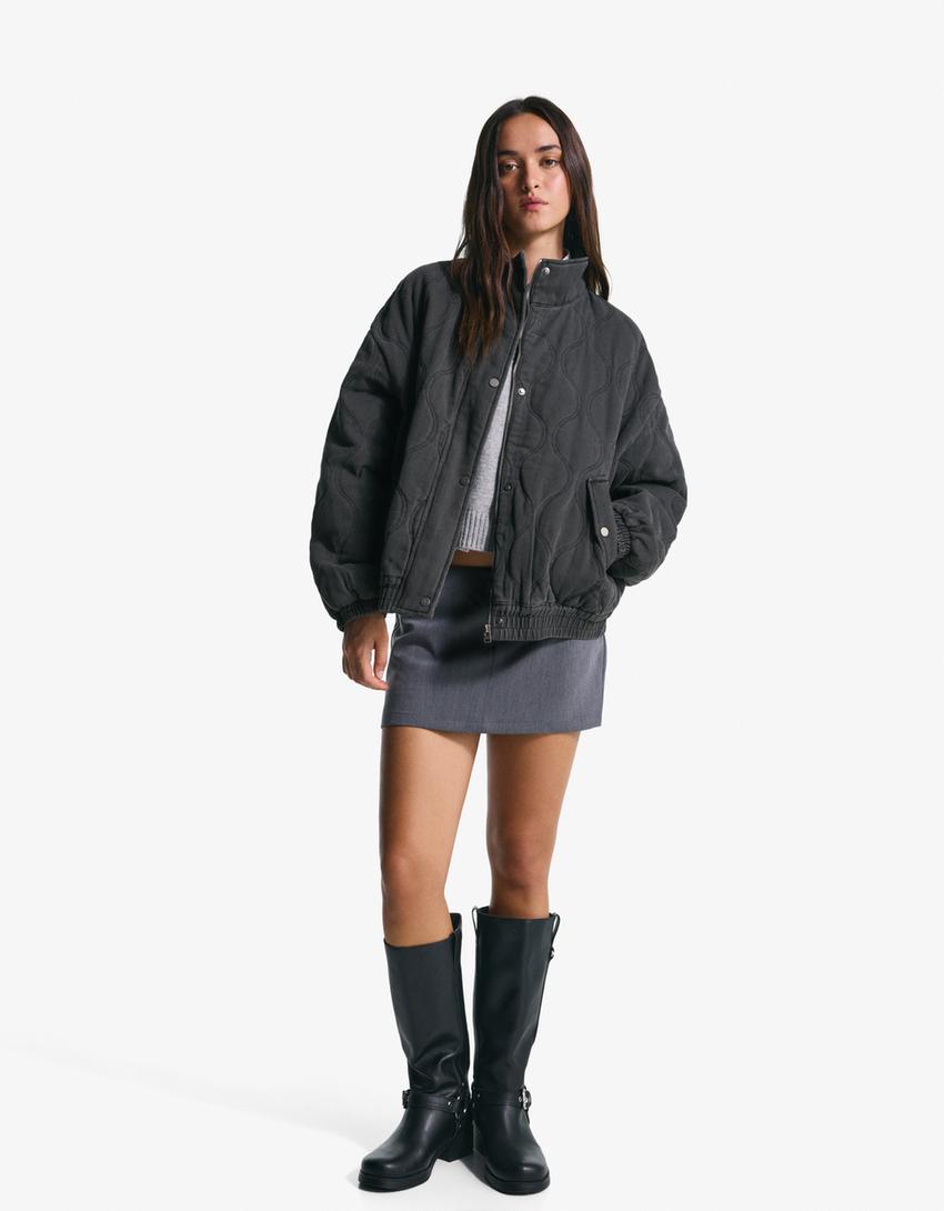 Faded-effect jacket-Dark grey-0
