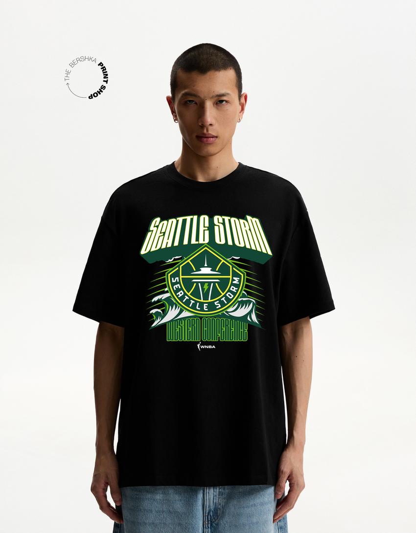 WNBA Seattle Storm short-sleeve T-shirt-Black