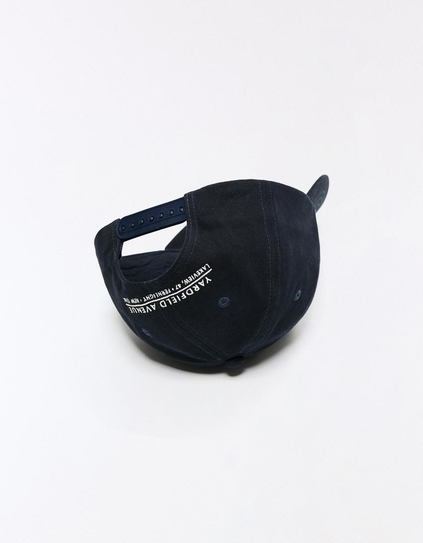 Embroidered cap-Navy