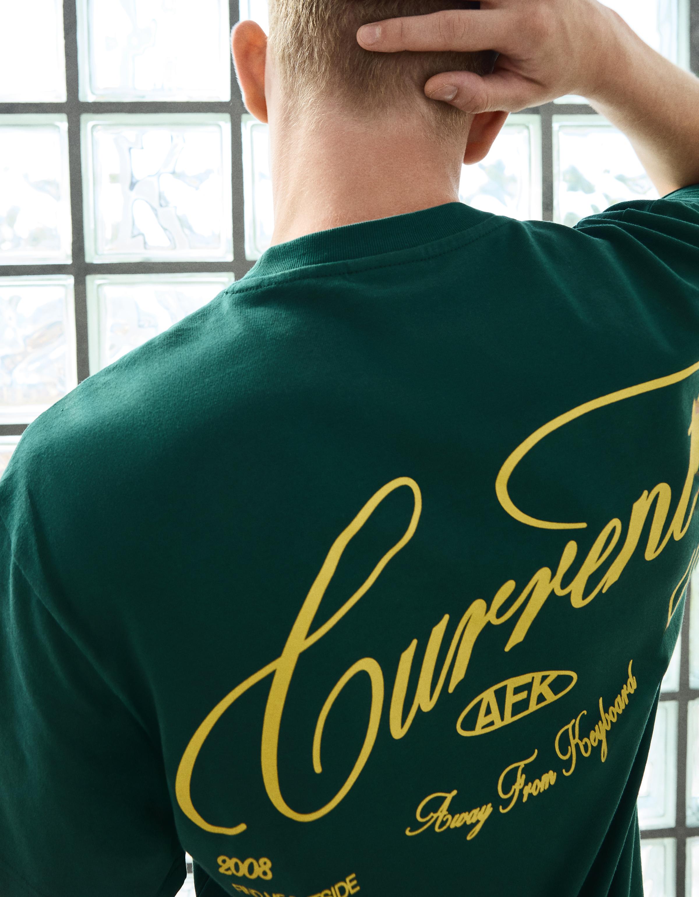 Short sleeve relaxed fit print T-shirt — Green