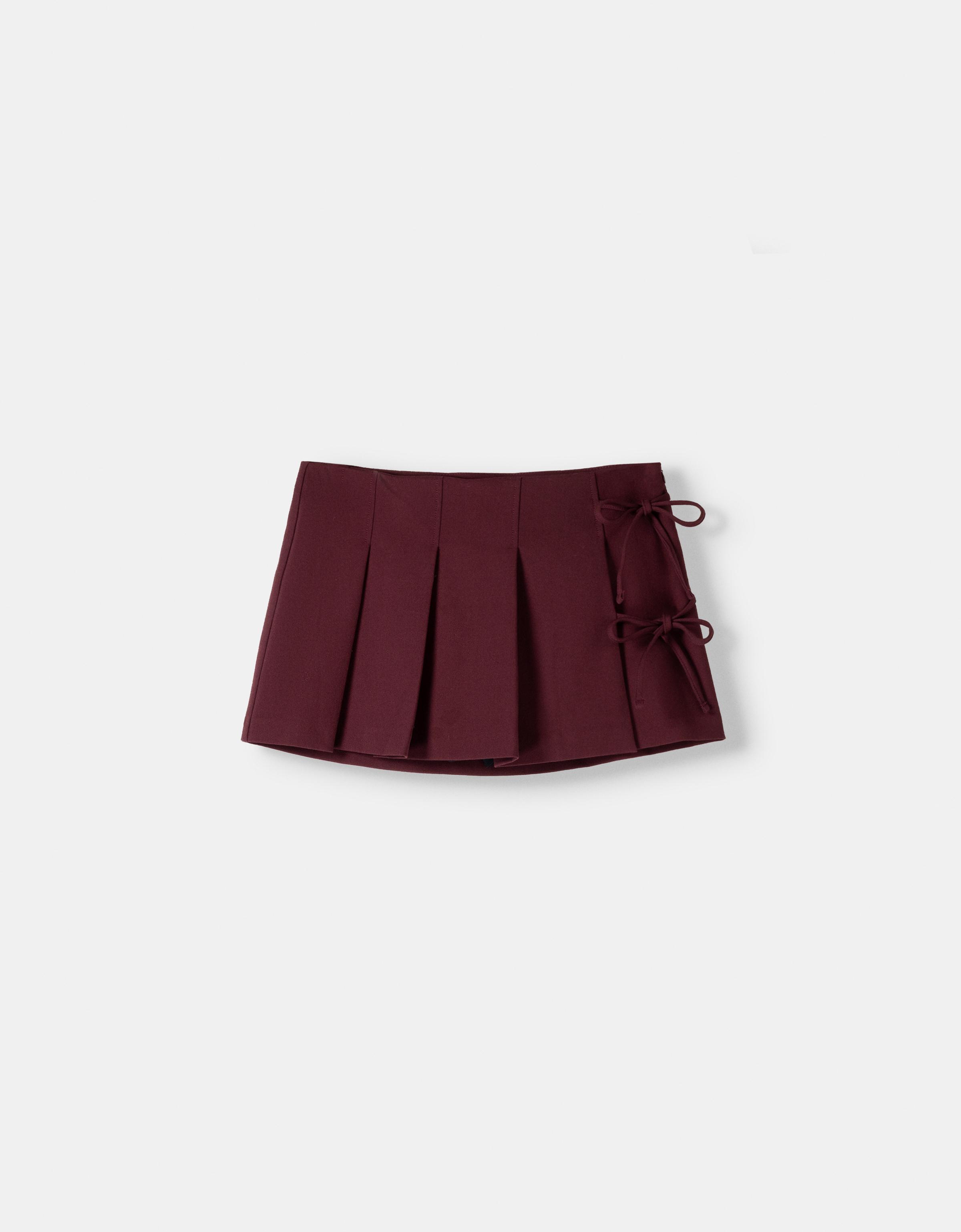 Box pleat mini skirt with bow detail - Skirts and Shorts Box pleat mini skirt with bow detail - Skirts and Shorts