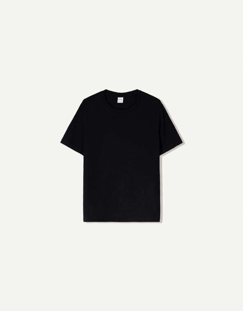 Basic short-sleeved T-shirt-Black