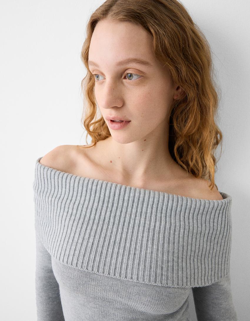 Bardot sweater-Grey-2
