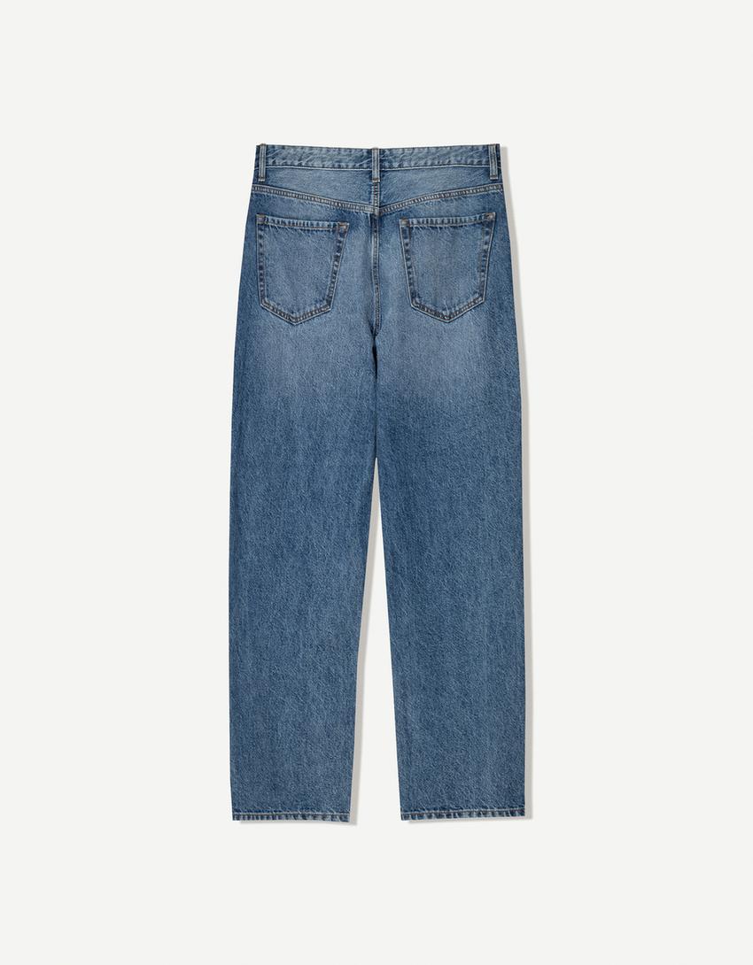 Straight fit jeans-Blue-4