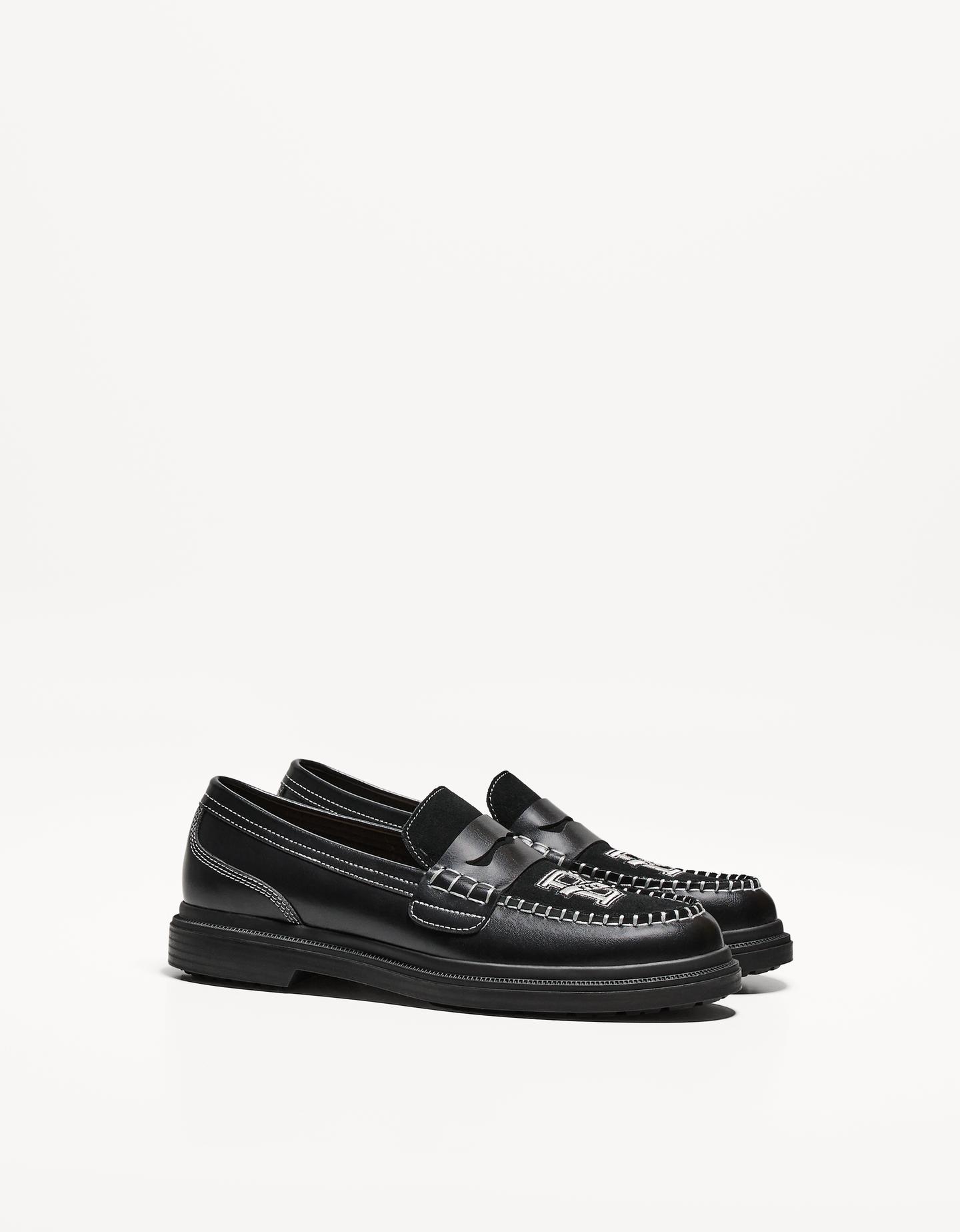 Bershka Mocasín Detalle Bordado Hombre 40 Negro