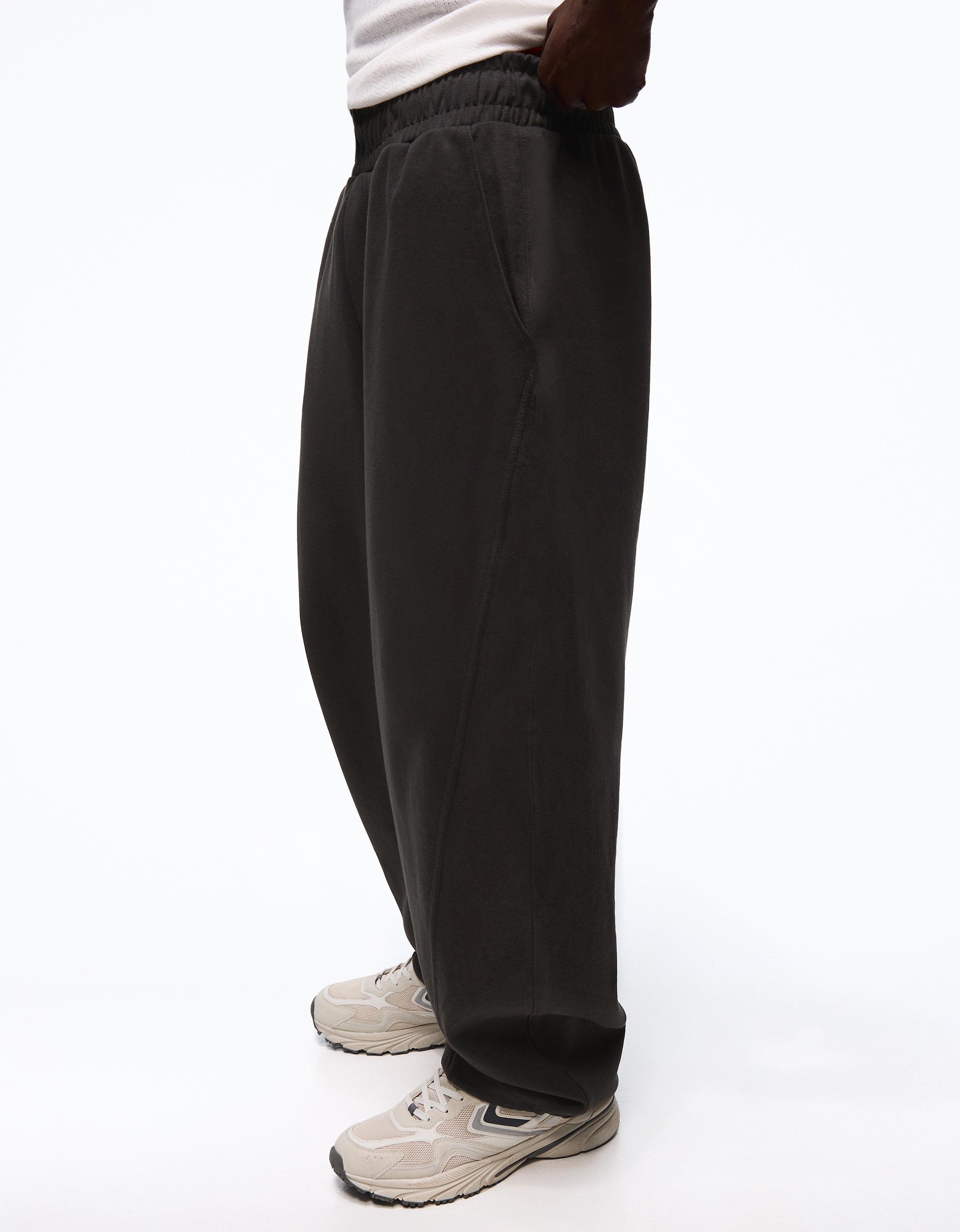 Interlock balloon trousers — Black