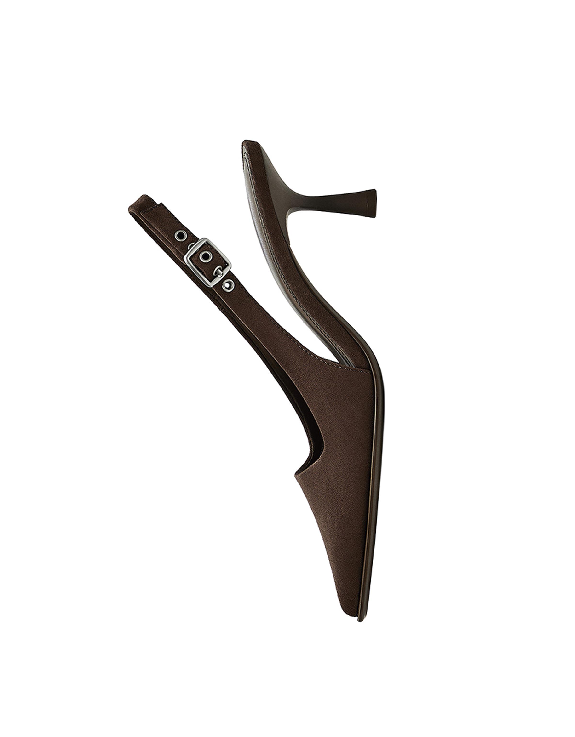 Slingback kitten heel shoes — Brown