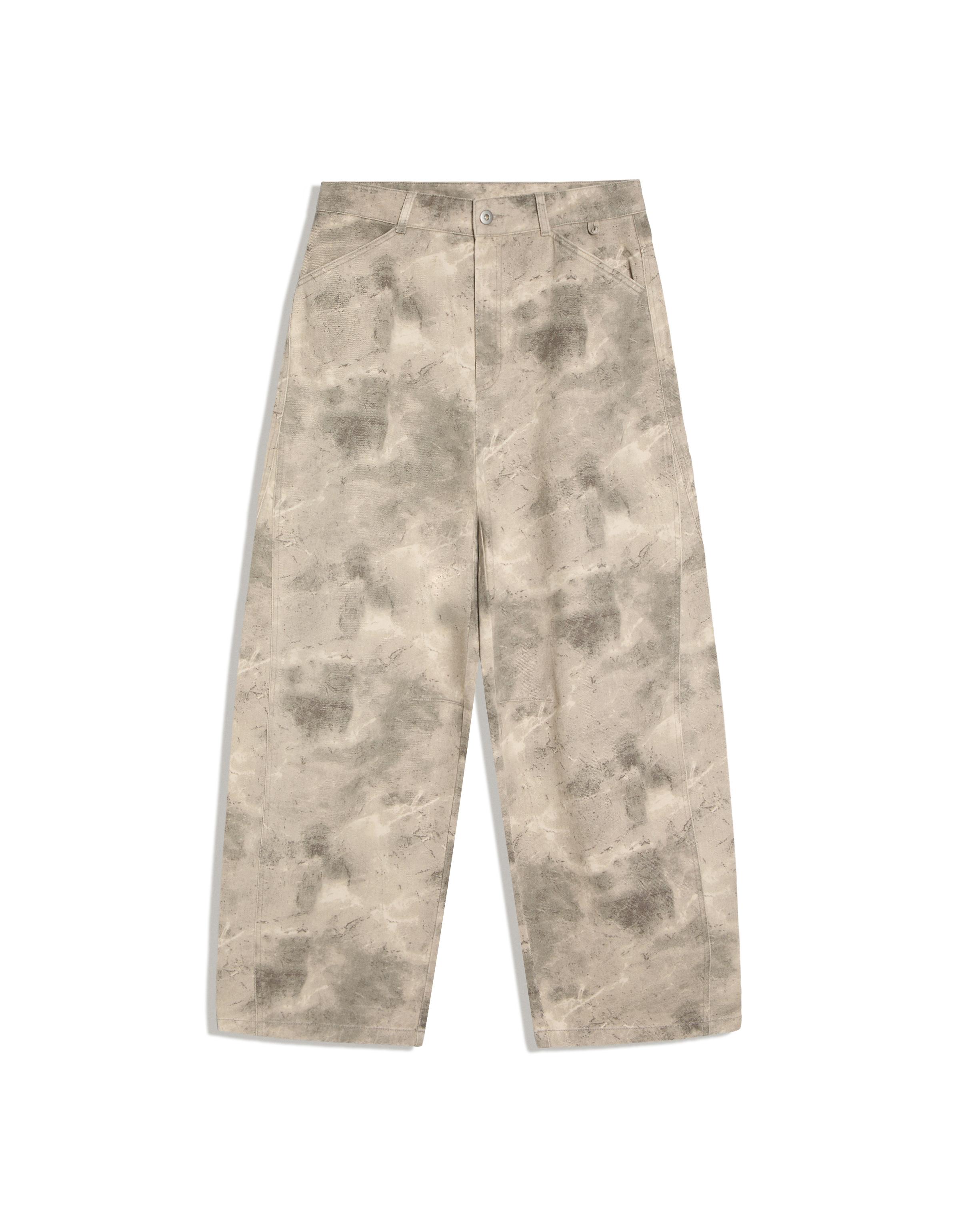 Printed barrel-leg trousers — Grey