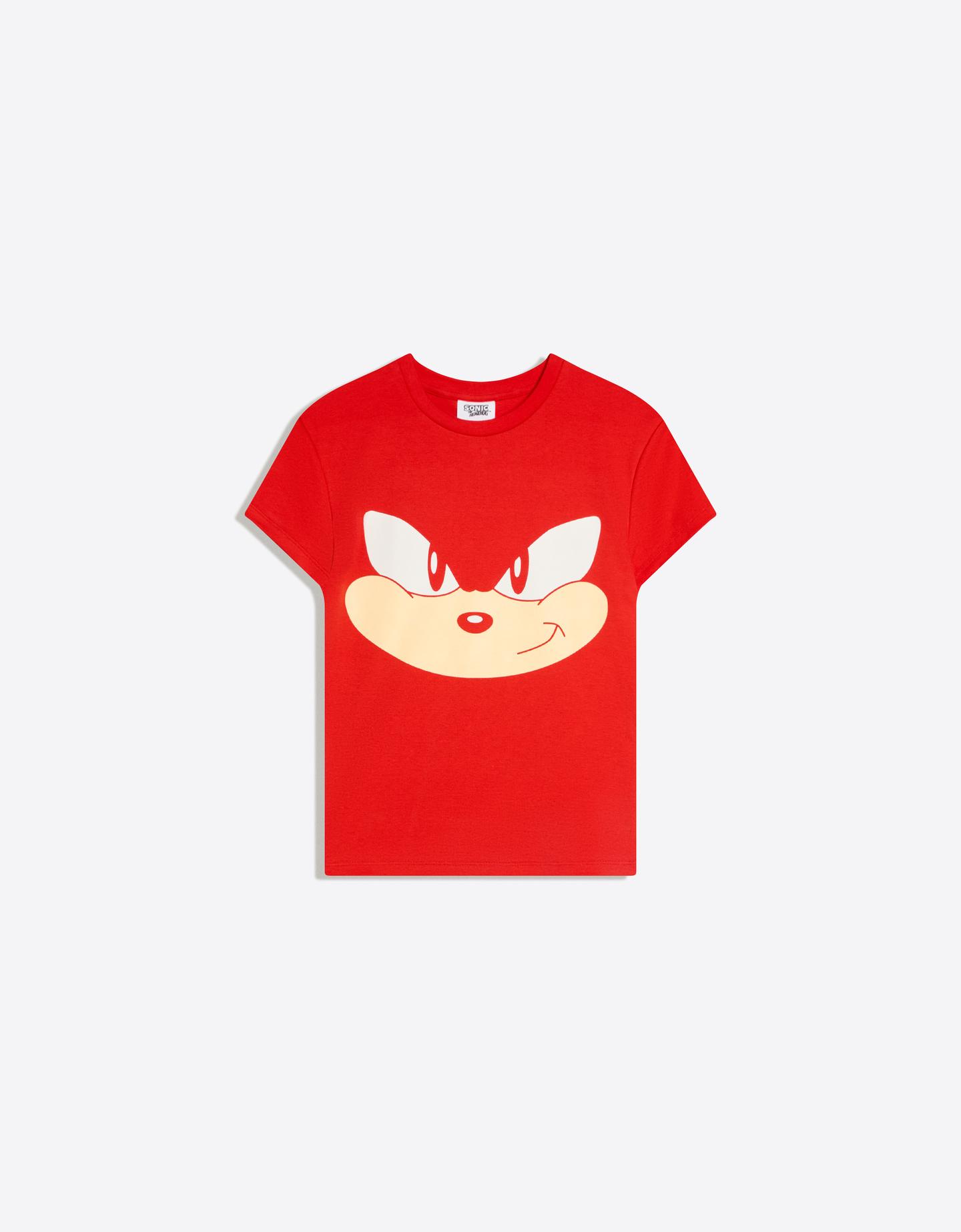 Bershka koszulka z krótkim rękawem sonic czerwony