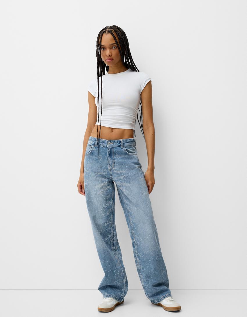 Bershka Store Bershka Jeans Dama Pantalon Vaquero Ancho Bershka