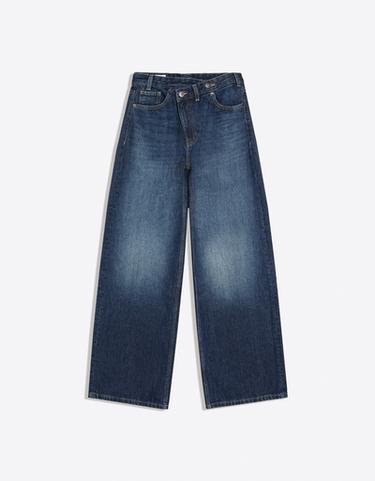 Crossover waist wide-leg jeans — Blue 6